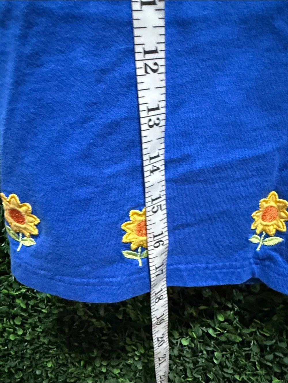 Gymboree Royal Blue Sleeveless Tunic with Sunflower Embroidery
